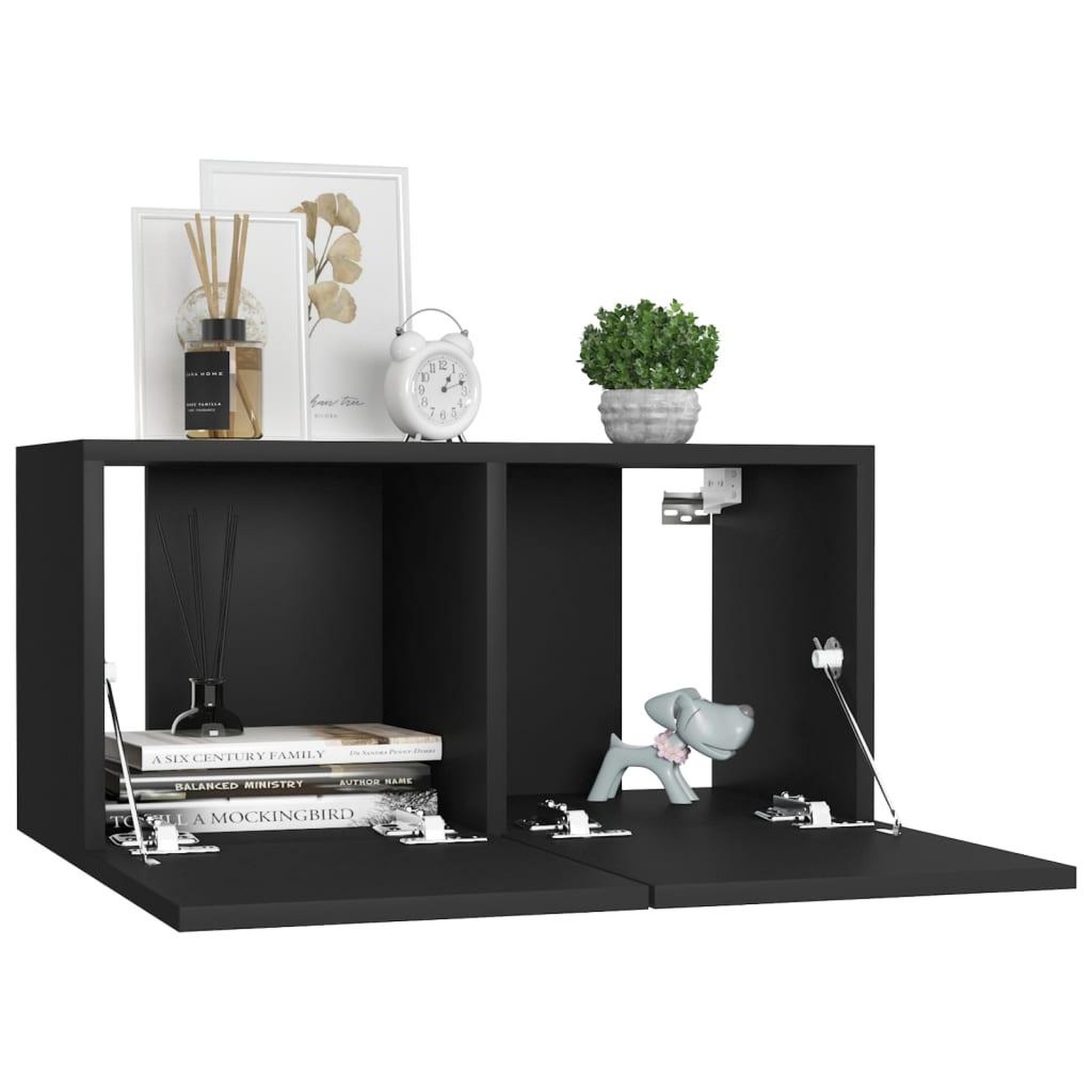 Voir la diapositive 3 : VIDAXL Meuble TV suspendu Noir 60x30x30 cm