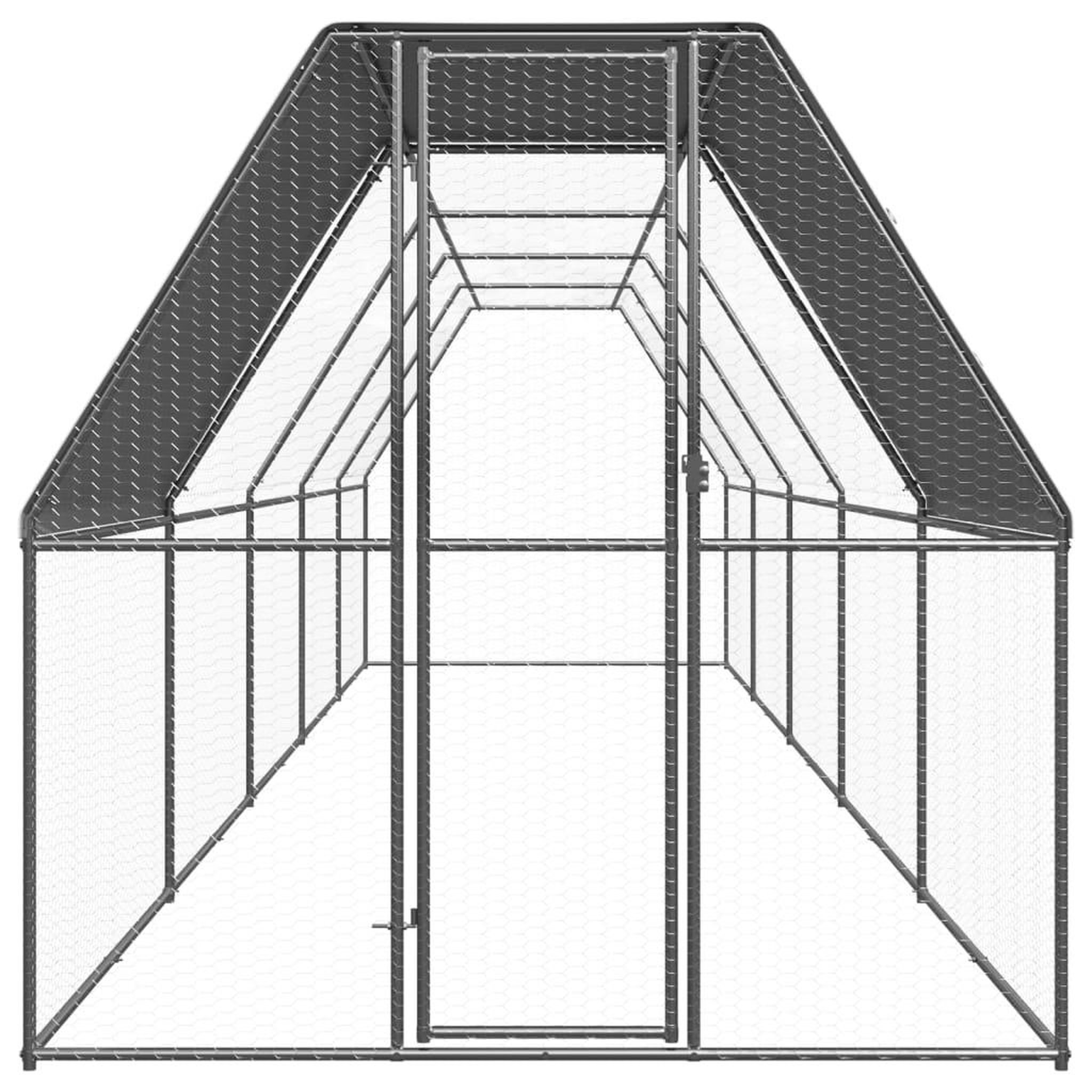 Voir la diapositive 2 : VIDAXL Poulailler d'exterieur 2x10x2 m Acier galvanise