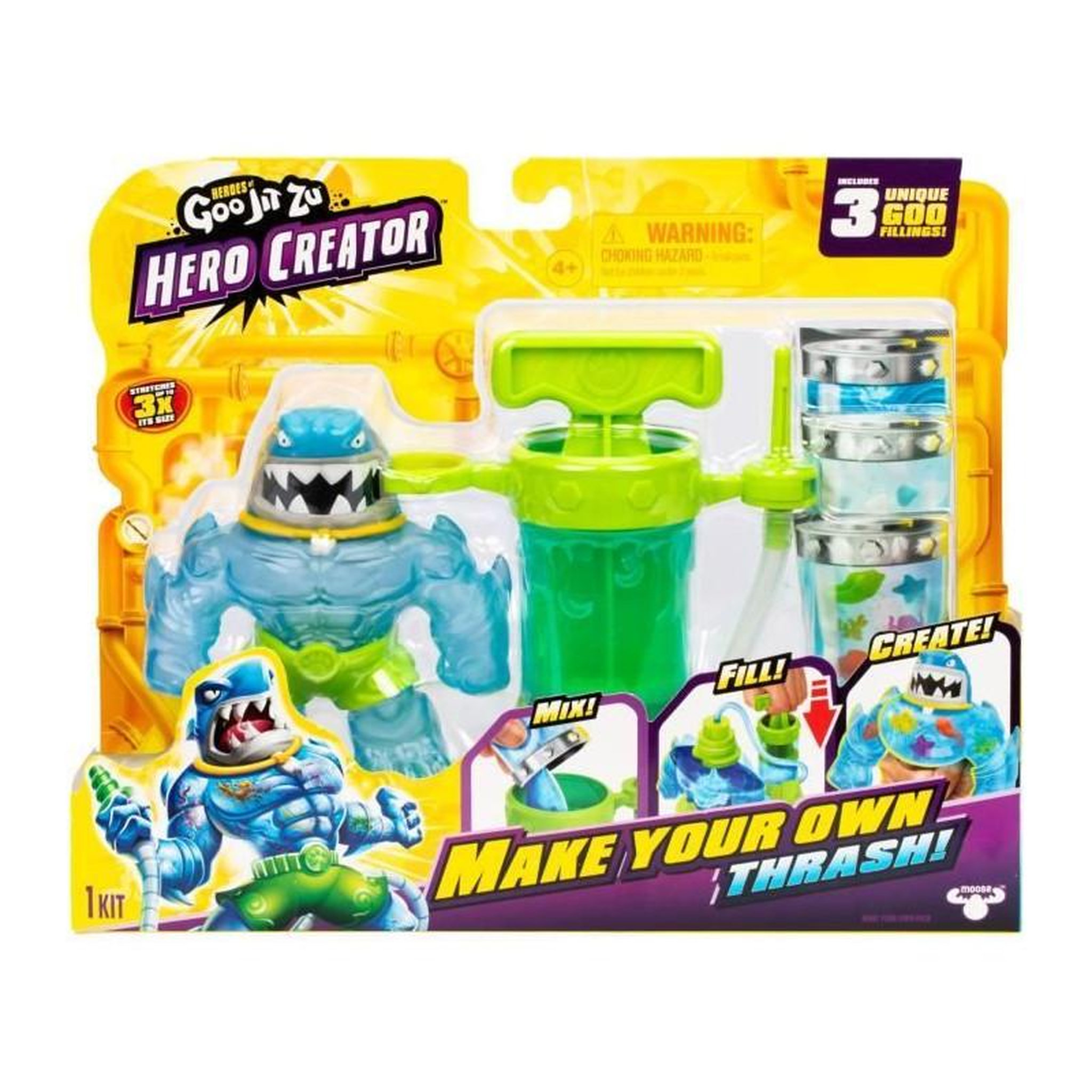 Voir la diapositive 3 : GENERIQUE Figurine Hero Creator Thrash 11cm - HERoeS OF GOO JIT ZU - Kit de création de texture personnalisée