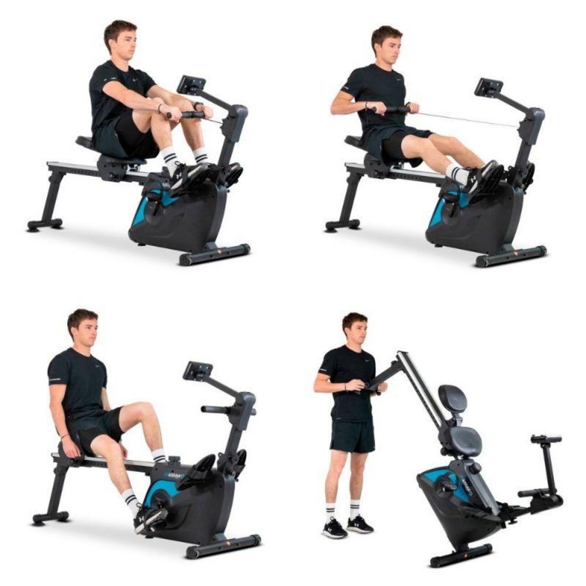 SPARRAW Rameur - Vélo semi allongé 2en1 pliable SUPER SKIPPER Résistance magnétique réglable 8 niveaux, Roue d'inertie 2kg