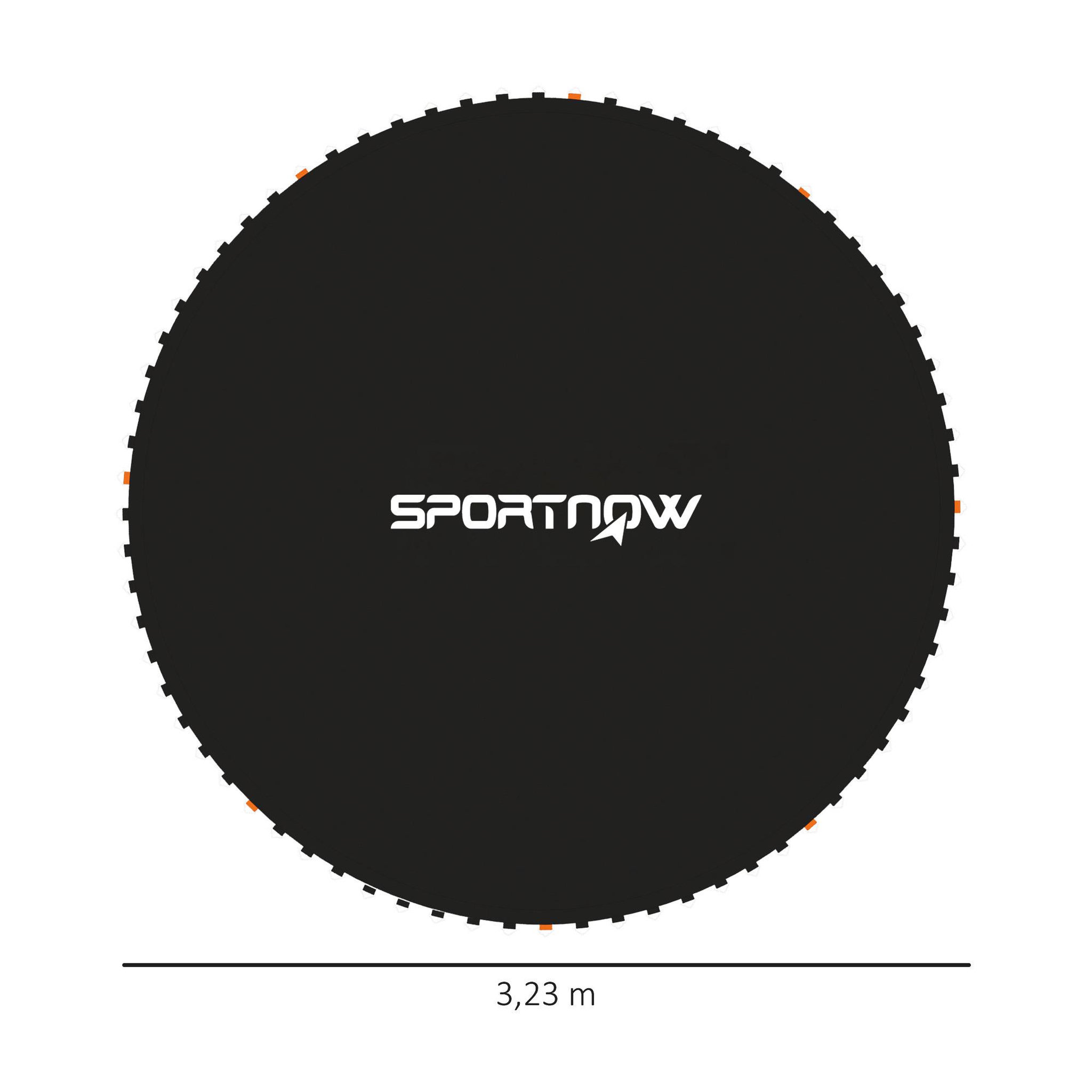 Voir la diapositive 3 : HOMCOM Tapis de rechange trampoline Ø 3,7 m ressorts 14 cm outil 72 crochets en V inclus blanc noir