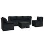 Voir la diapositive 1 : VIDAXL Salon de jardin 4 pcs avec coussins Resine tressee Noir