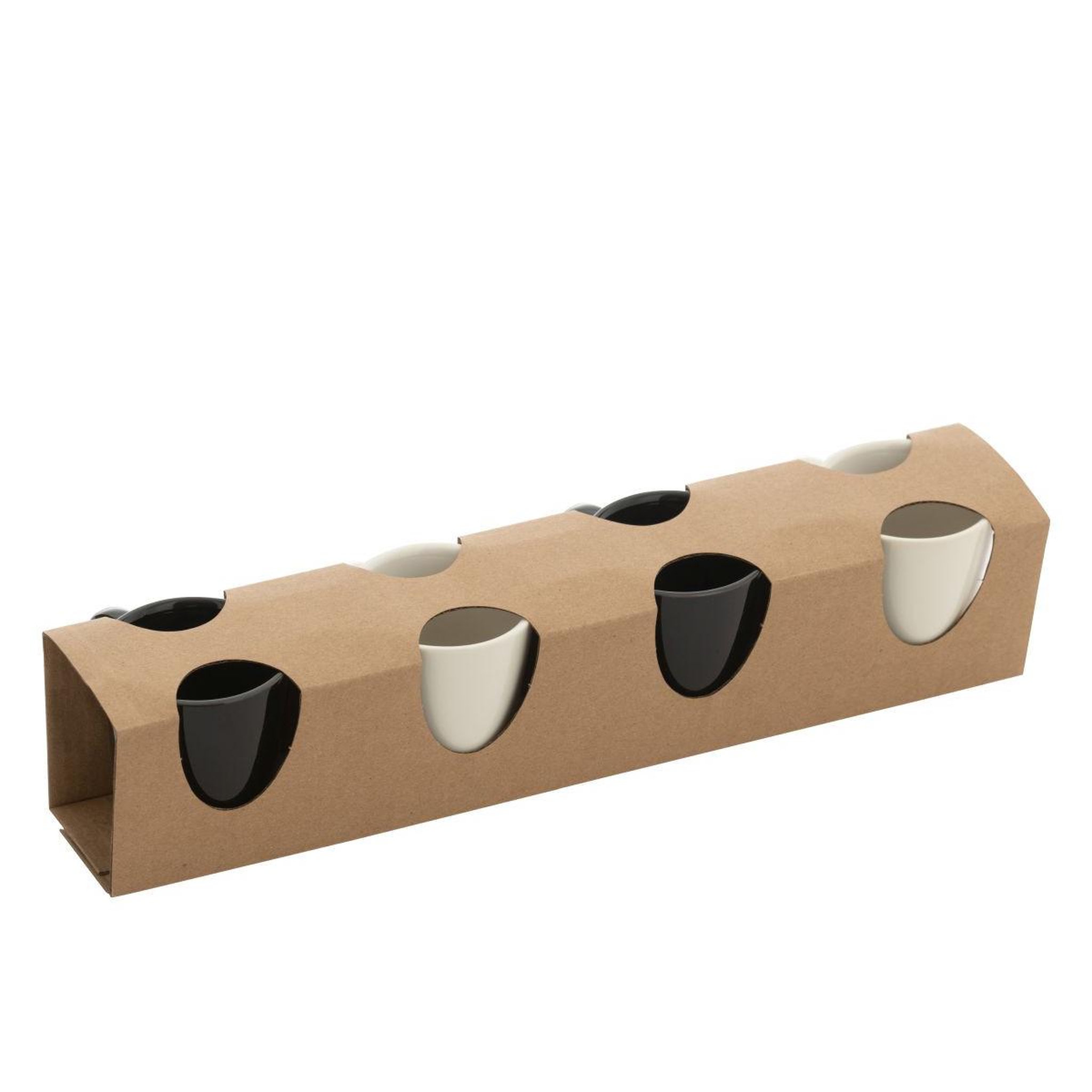 Voir la diapositive 5 : J-LINE Lot de 4 tasses à café  avery  7,5cl noir & blanc