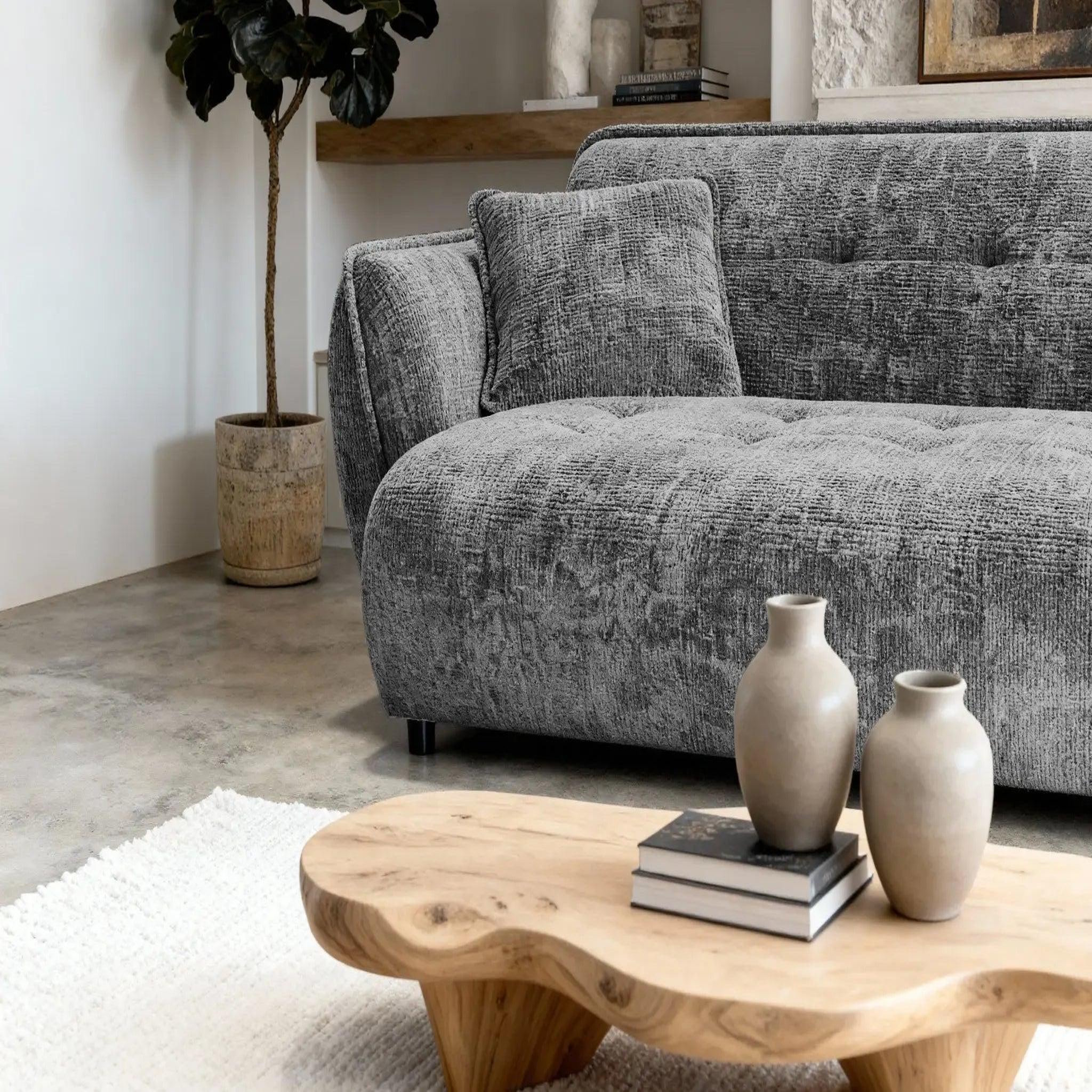 Voir la diapositive 5 : CASANOVA PARIS Mona - canapé droit tissu chenille 3 places