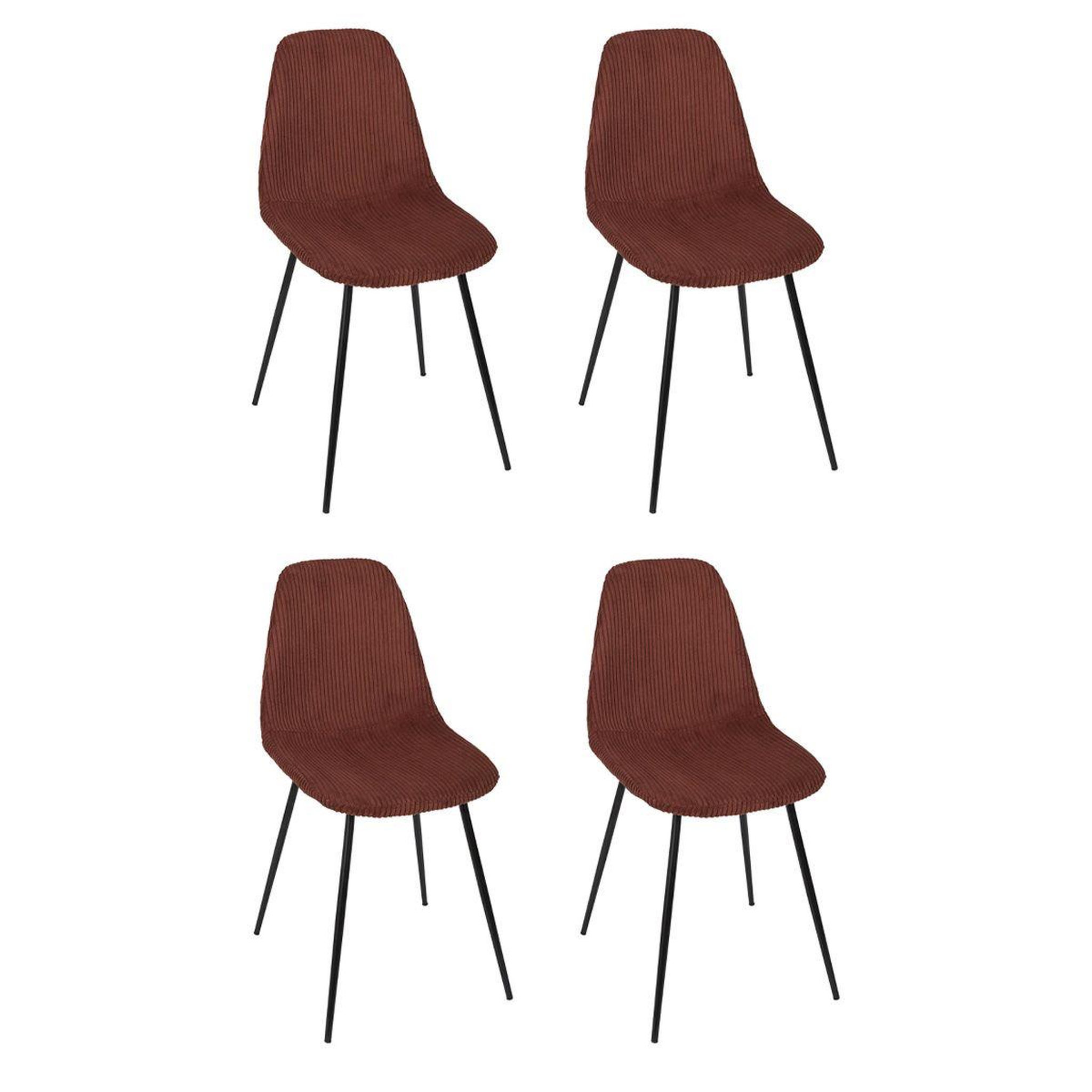 The Home Deco Factory Lot de 4 chaises côtelé  scott  85cm terracotta