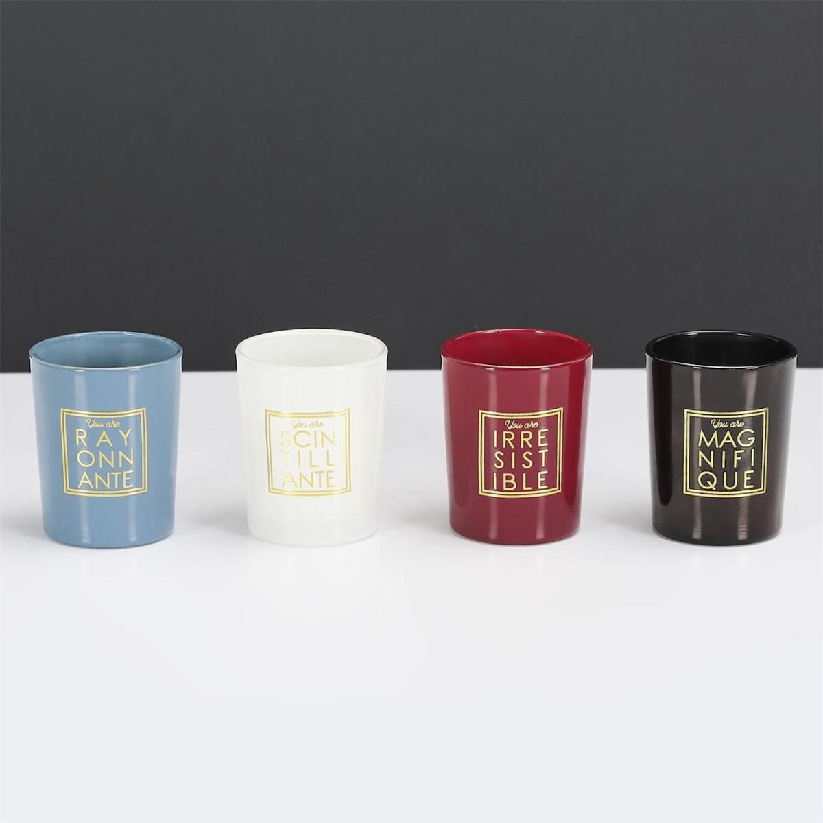 Paris Prix Lot de 4 Bougies Parfumées  You Are  6cm Fleur de Coton
