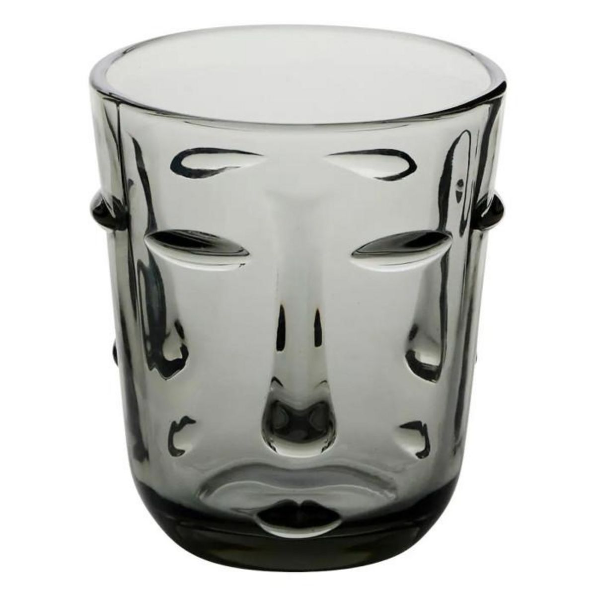 SECRET DE GOURMET Lot de 6 Gobelets Bas  Visage  30cl Gris