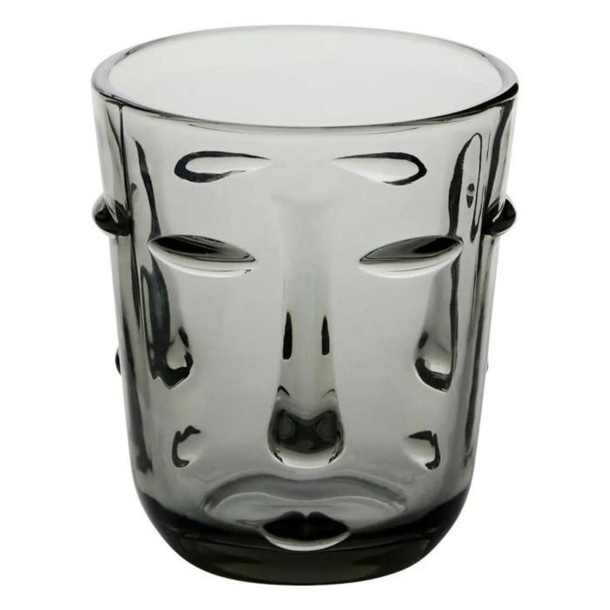 SECRET DE GOURMET Lot de 6 Gobelets Bas  Visage  30cl Gris