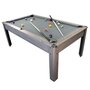 Voir la diapositive 2 : PLAY4FUN Billard Américain HARMONY 6Ft - 206,5 x 116,5 x 80 cm avec accessoires et plateau dînatoire - Gris