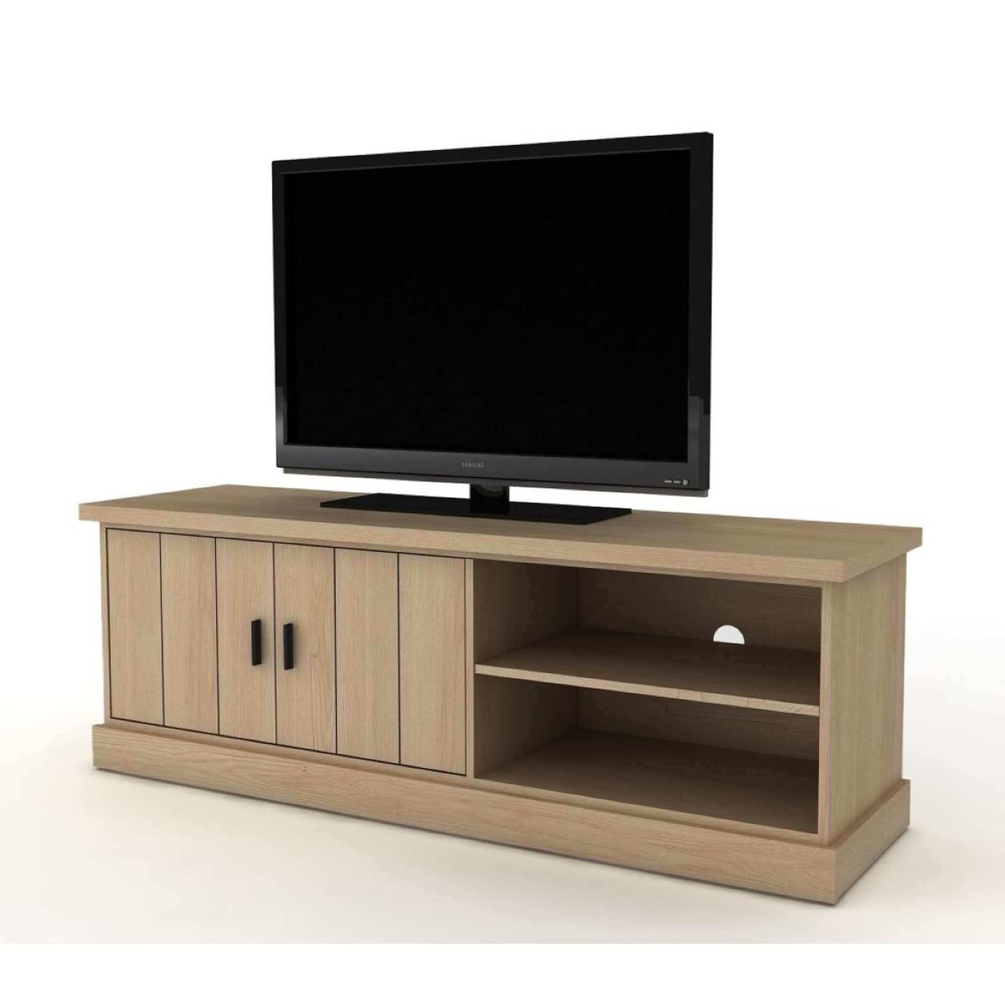 JLC KREATION Meuble tv moderne en bois 2 portes 150cm teodora