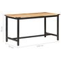 Voir la diapositive 6 : VIDAXL Table a manger 140x70x76 cm Bois de manguier brut massif