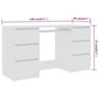 Voir la diapositive 6 : VIDAXL Bureau Blanc 140x50x77 cm Bois d'ingenierie
