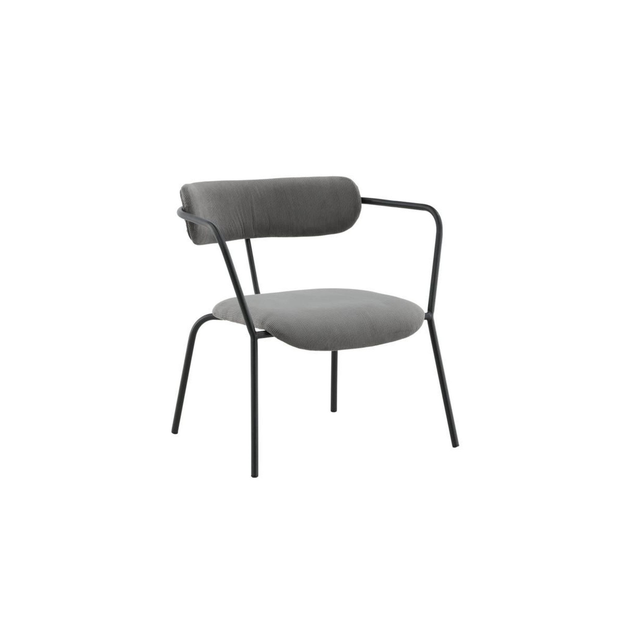 Voir la diapositive 4 : Paris Prix Fauteuil Design Velours Côtelé  Duffy  69cm Gris