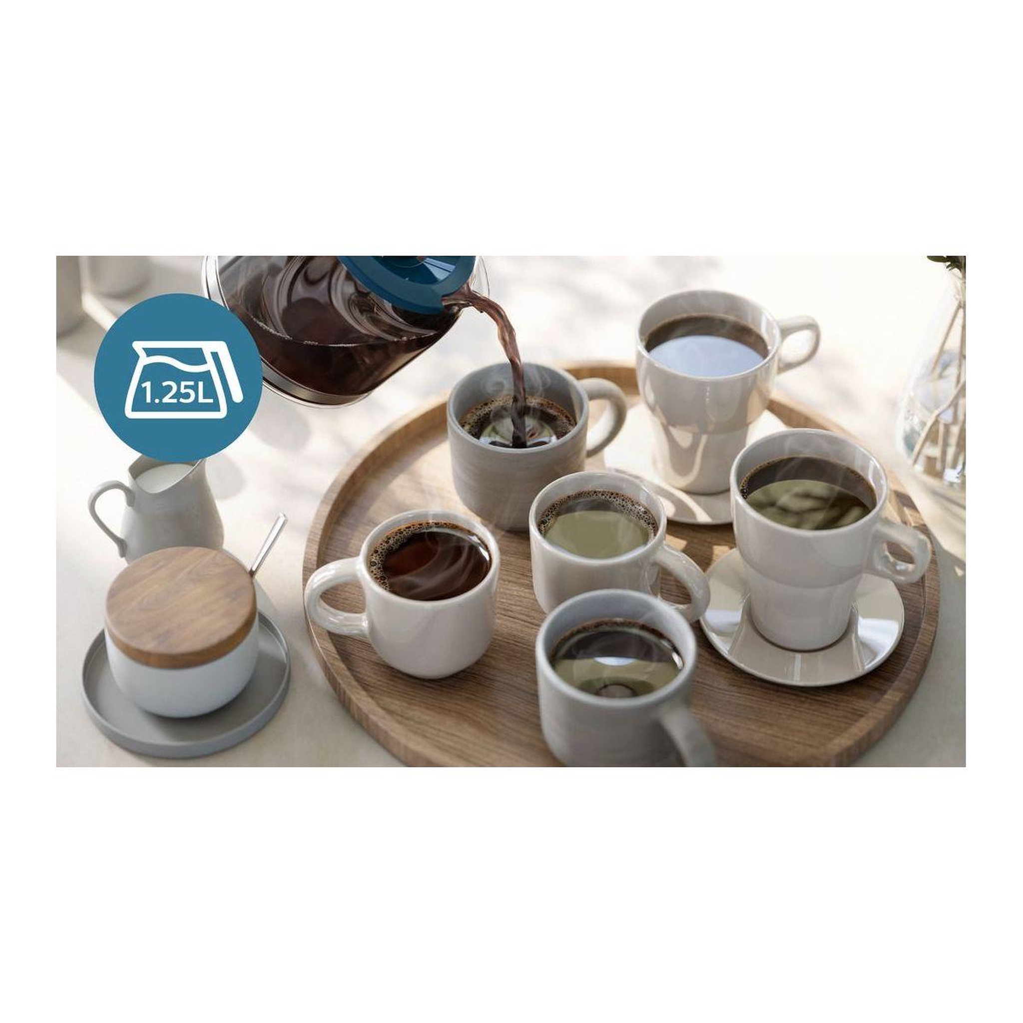 Voir la diapositive 4 : Philips Cafetière filtre hd7411/70 bleu