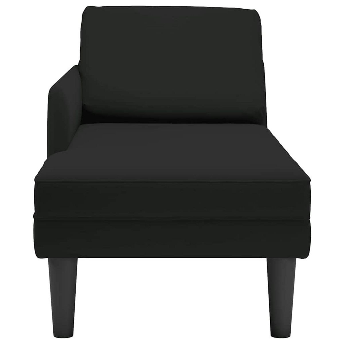 VIDAXL Fauteuil long avec coussin et accoudoir droit noir velours