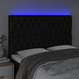 Voir la diapositive 3 : VIDAXL Tete de lit a LED Noir 144x7x118/128 cm Tissu