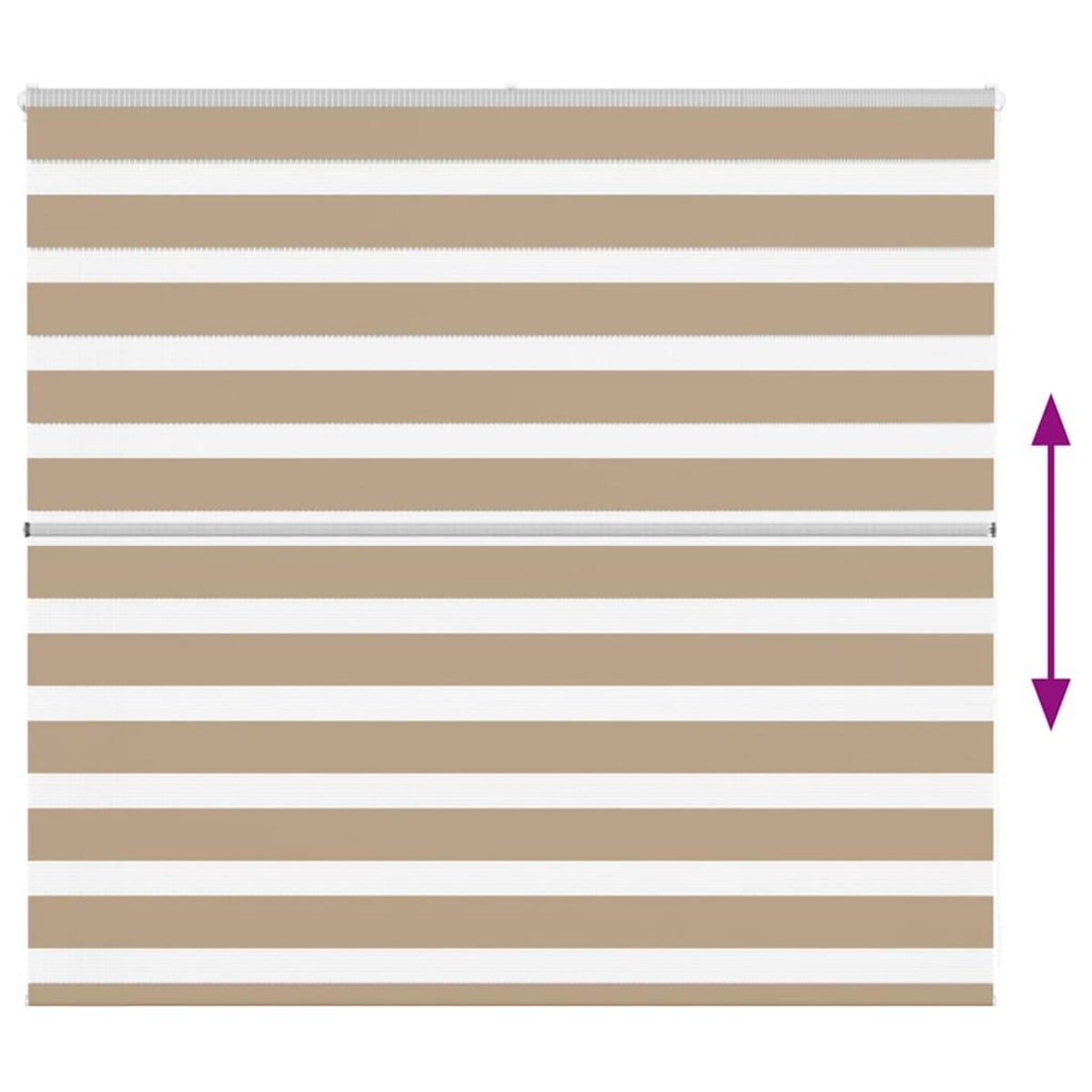 VIDAXL Store zebre marron sable largeur du tissu 155,9 cm polyester