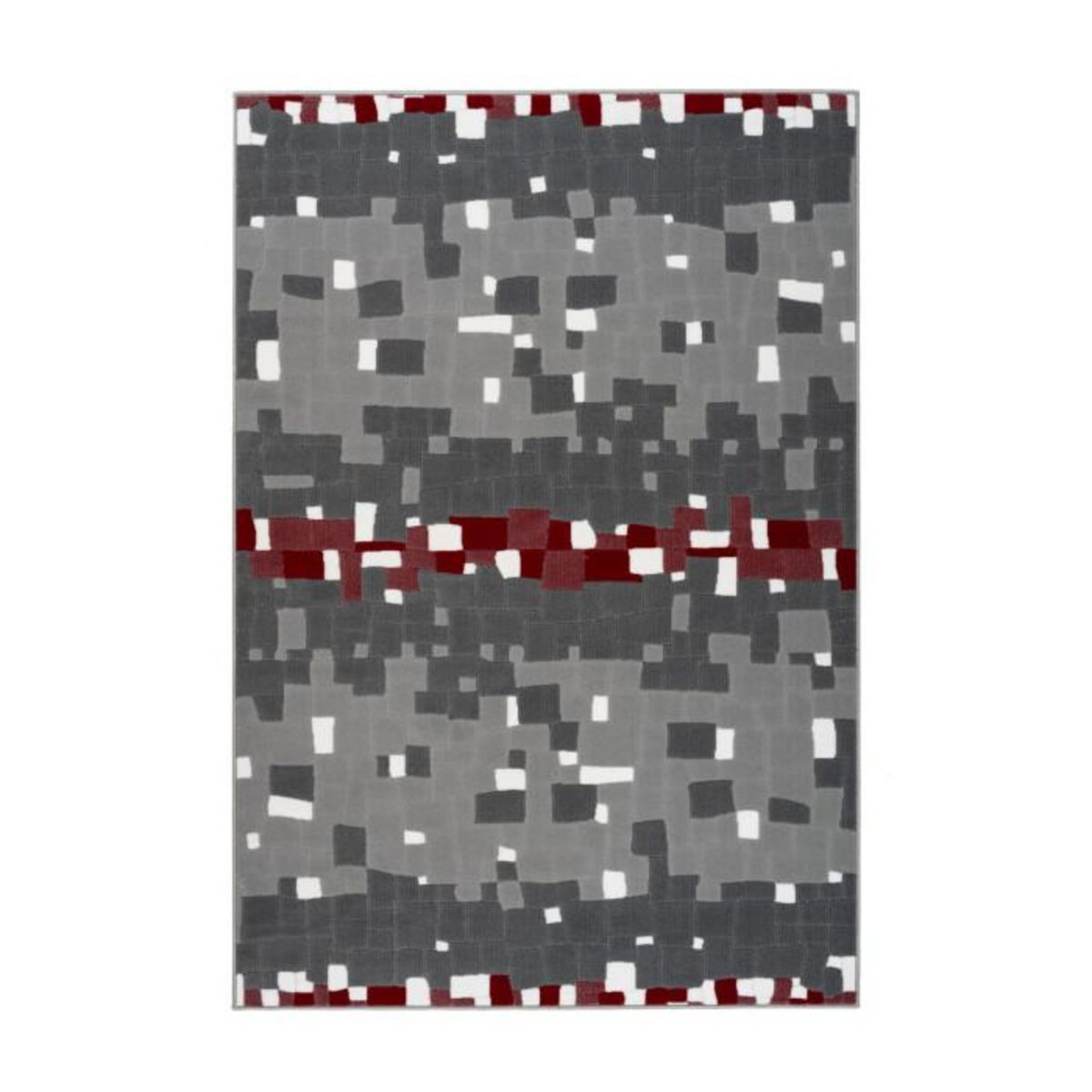 Paris Prix Tapis Mosaïque à Poils Courts  Vancouver II  Rouge