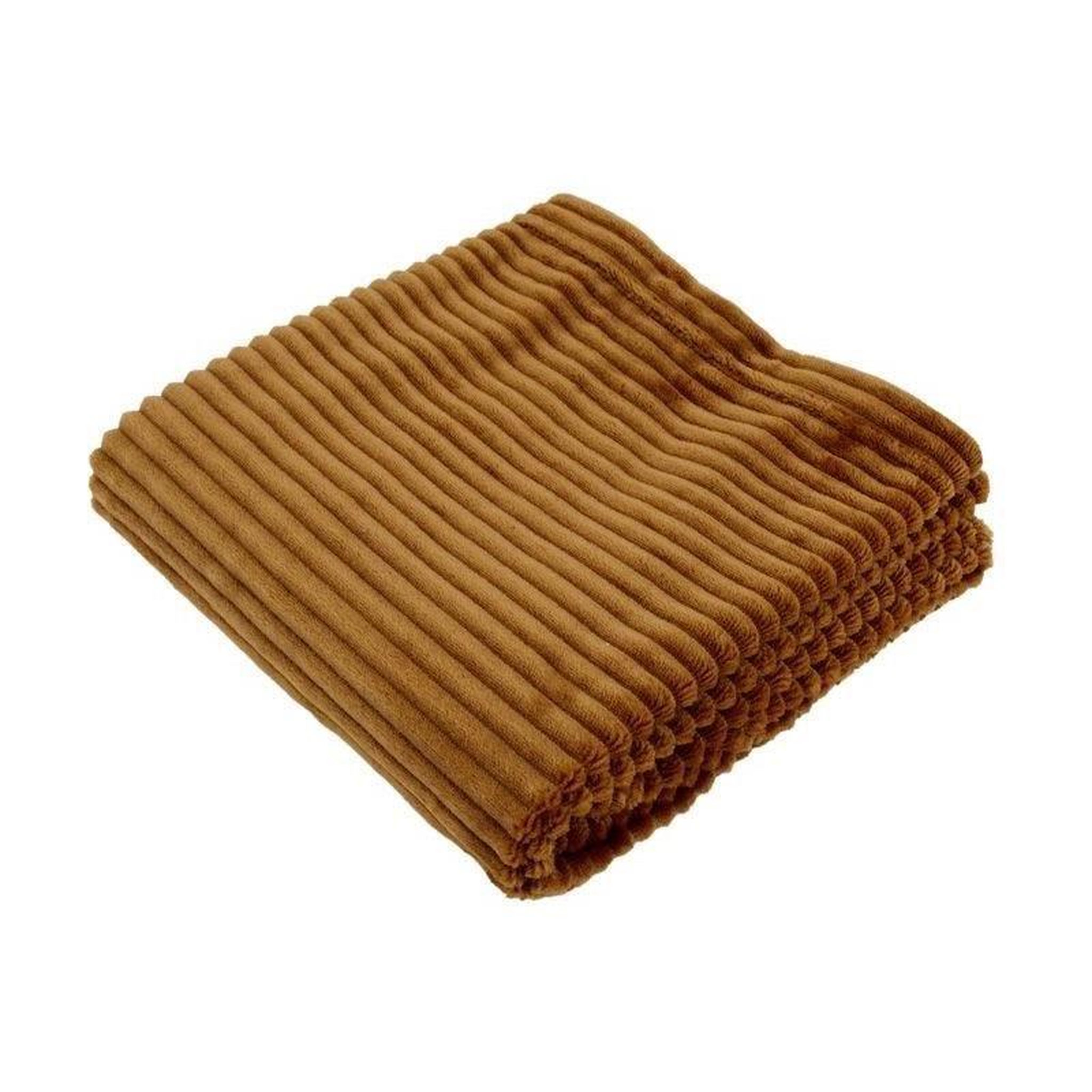 DOMIVA Couverture boudoir - DOMIVA - Caramel - 75 x 100 cm - Velours côtelé, douce et chaude