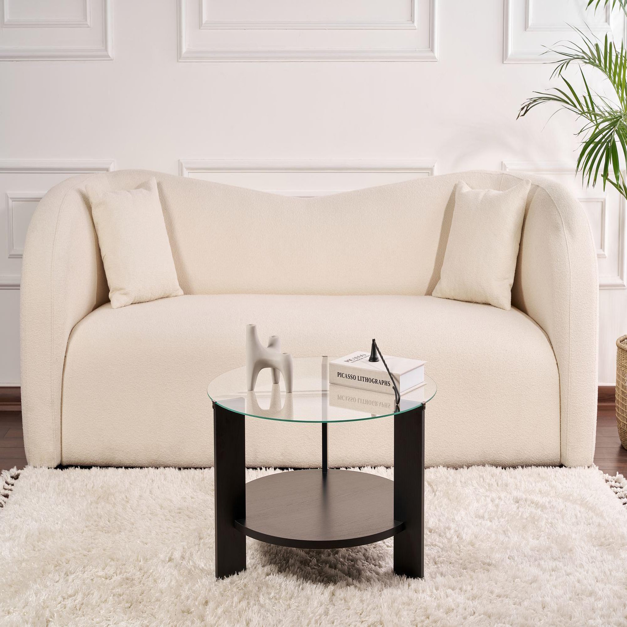 Voir la diapositive 3 : Habitat et Jardin Table basse en bois  clara  - 75 x 75 x 40 cm - bois noirtransparent