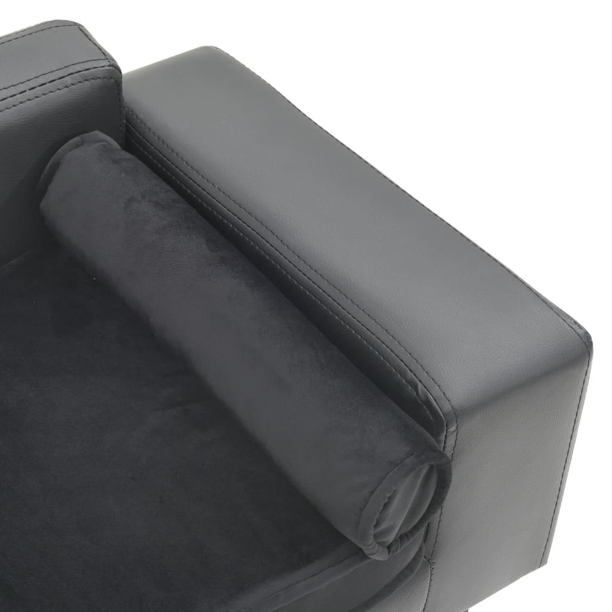 Voir la diapositive 5 : VIDAXL Canape pour chien Gris 81x43x31 cm Peluche et similicuir