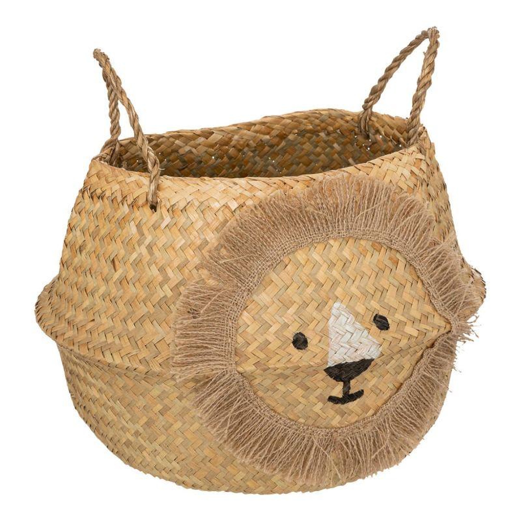 Voir la diapositive 1 :  Panier de Rangement Déco  Lion  40cm Naturel