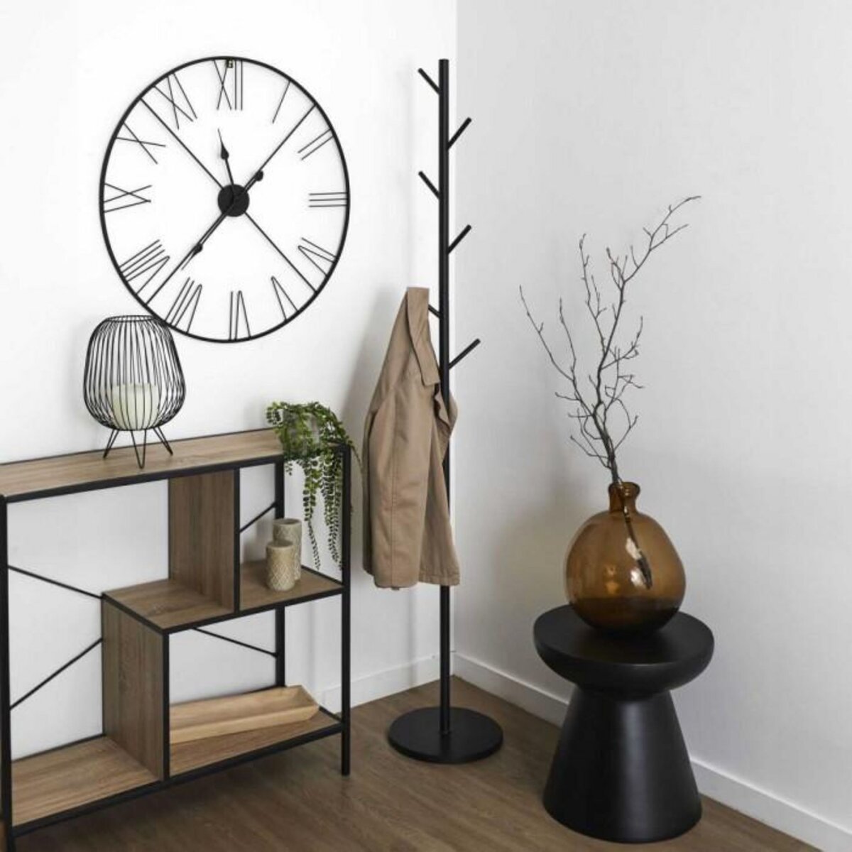 Paris Prix Porte-Manteau 7 Tiges en Métal  Loka  173cm Noir