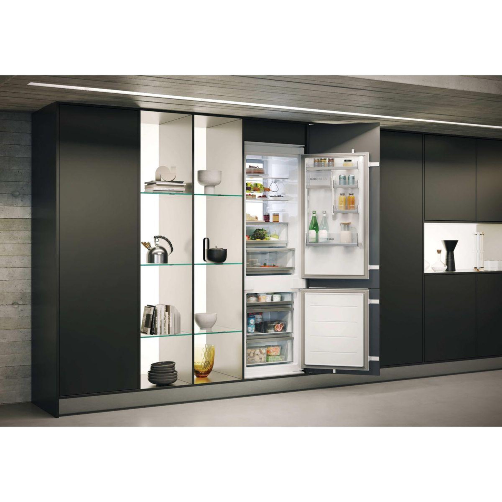 Voir la diapositive 3 : HAIER Réfrigérateur combiné encastrable hbw7518c