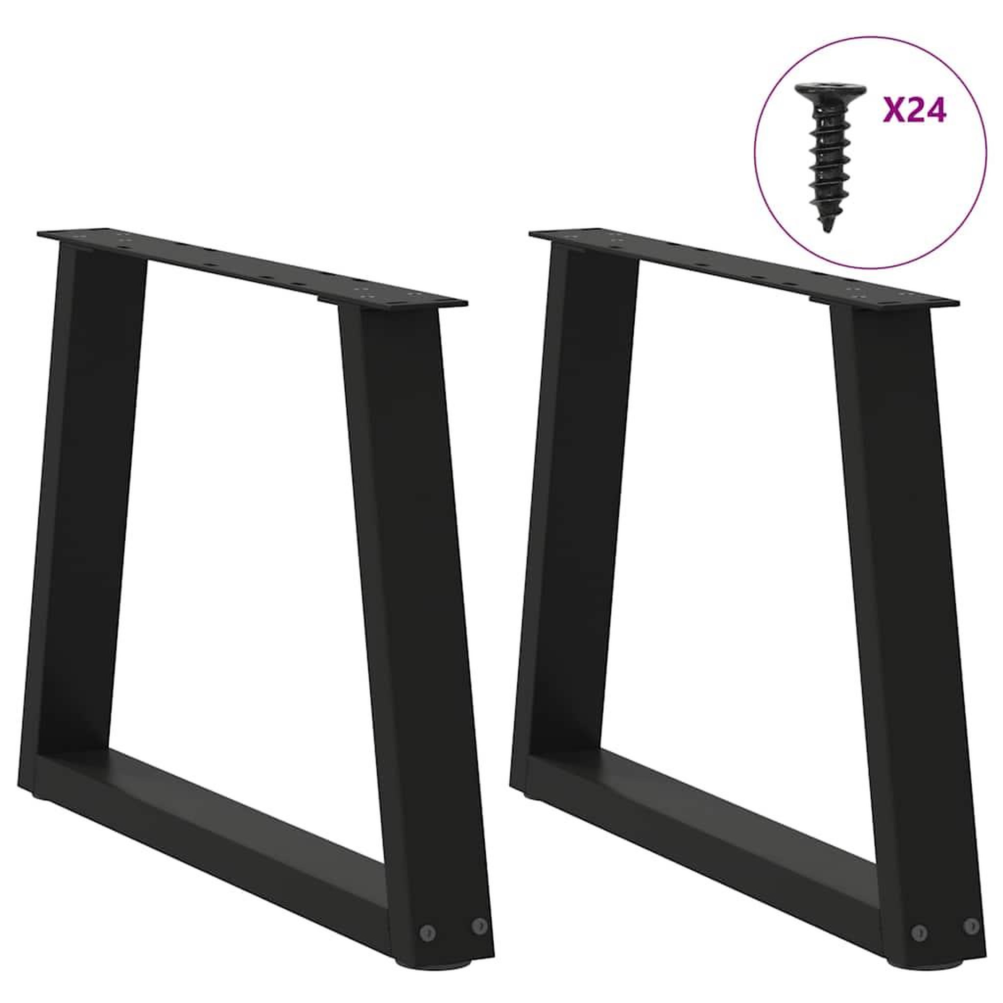 Voir la diapositive 3 : VIDAXL Pieds de table a manger forme V 2 pcs noir 70x(42-43,3)cm acier