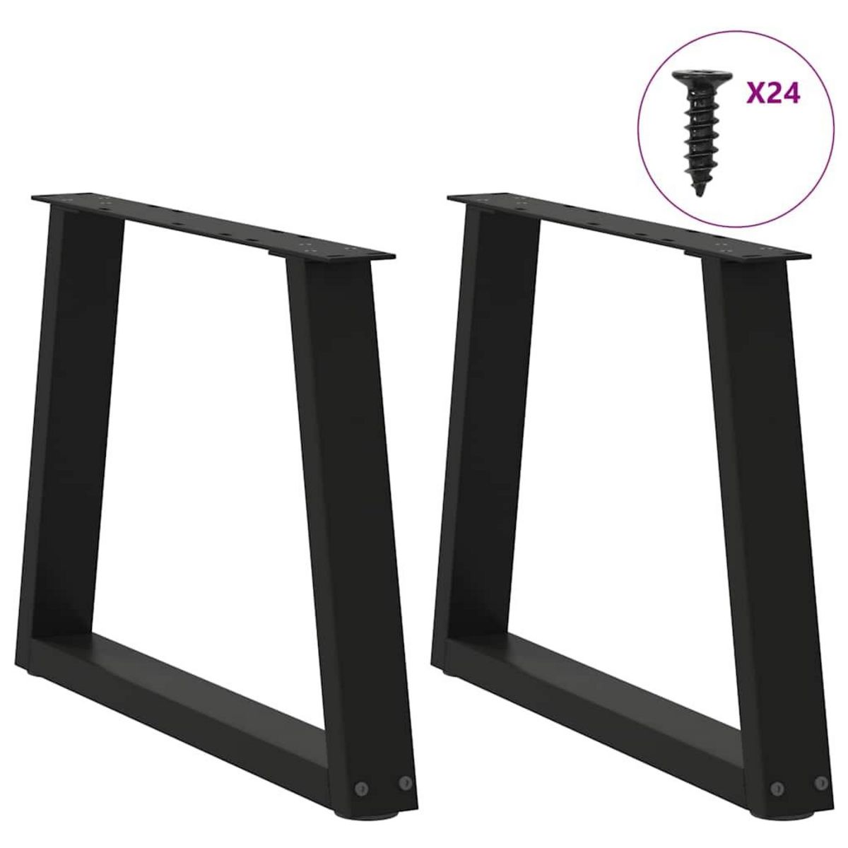 VIDAXL Pieds de table a manger forme V 2 pcs noir 70x(42-43,3)cm acier