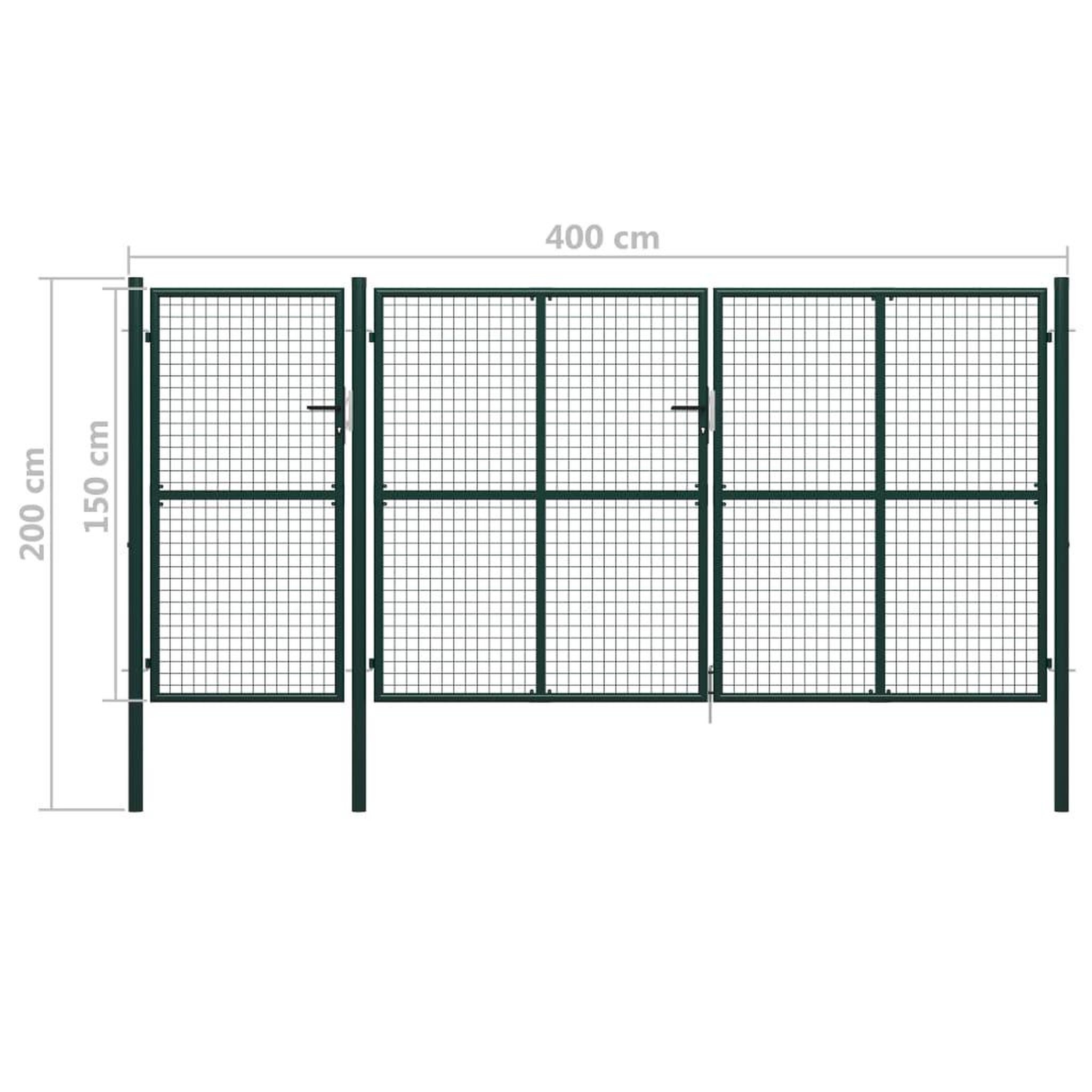 Voir la diapositive 6 : VIDAXL Portail de jardin Acier 400 x 150 cm Vert