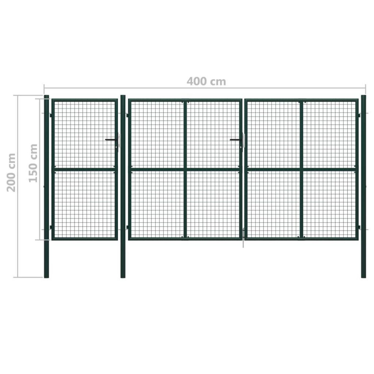 VIDAXL Portail de jardin Acier 400 x 150 cm Vert
