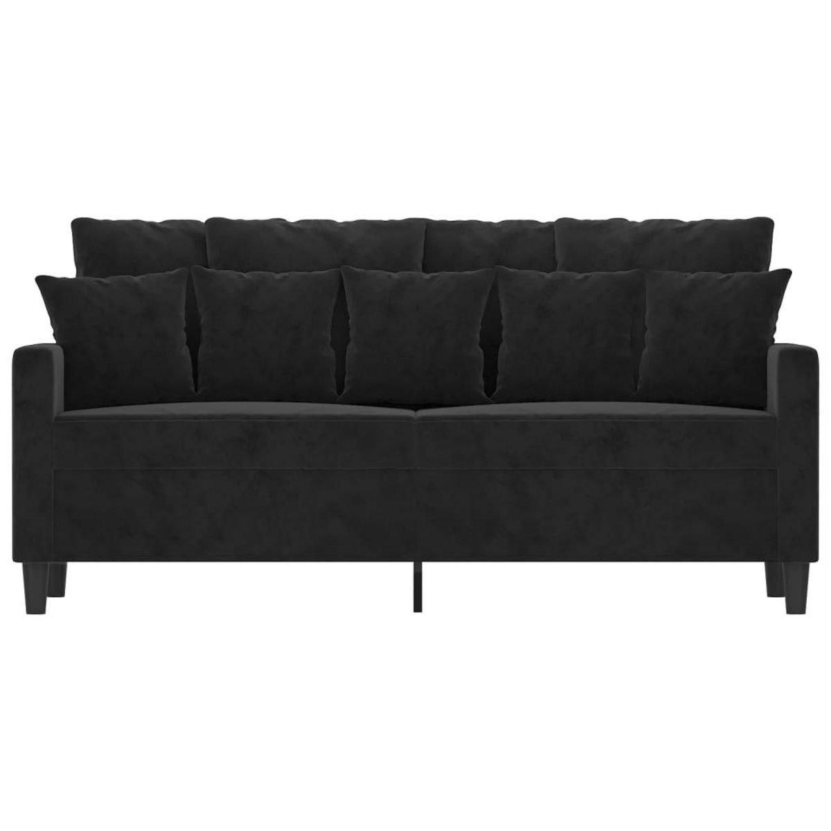 VIDAXL Canape a 2 places Noir 140 cm Velours
