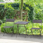 Voir la diapositive 2 : OUTSUNNY Ensemble meubles de jardin design table carré et chaises pliables résine tressée 4 fils métal noir