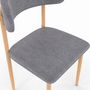 Voir la diapositive 6 : ID MARKET Lot de 6 chaises scandinaves CELESTINE en tissu gris clair effet chiné pour salle à manger