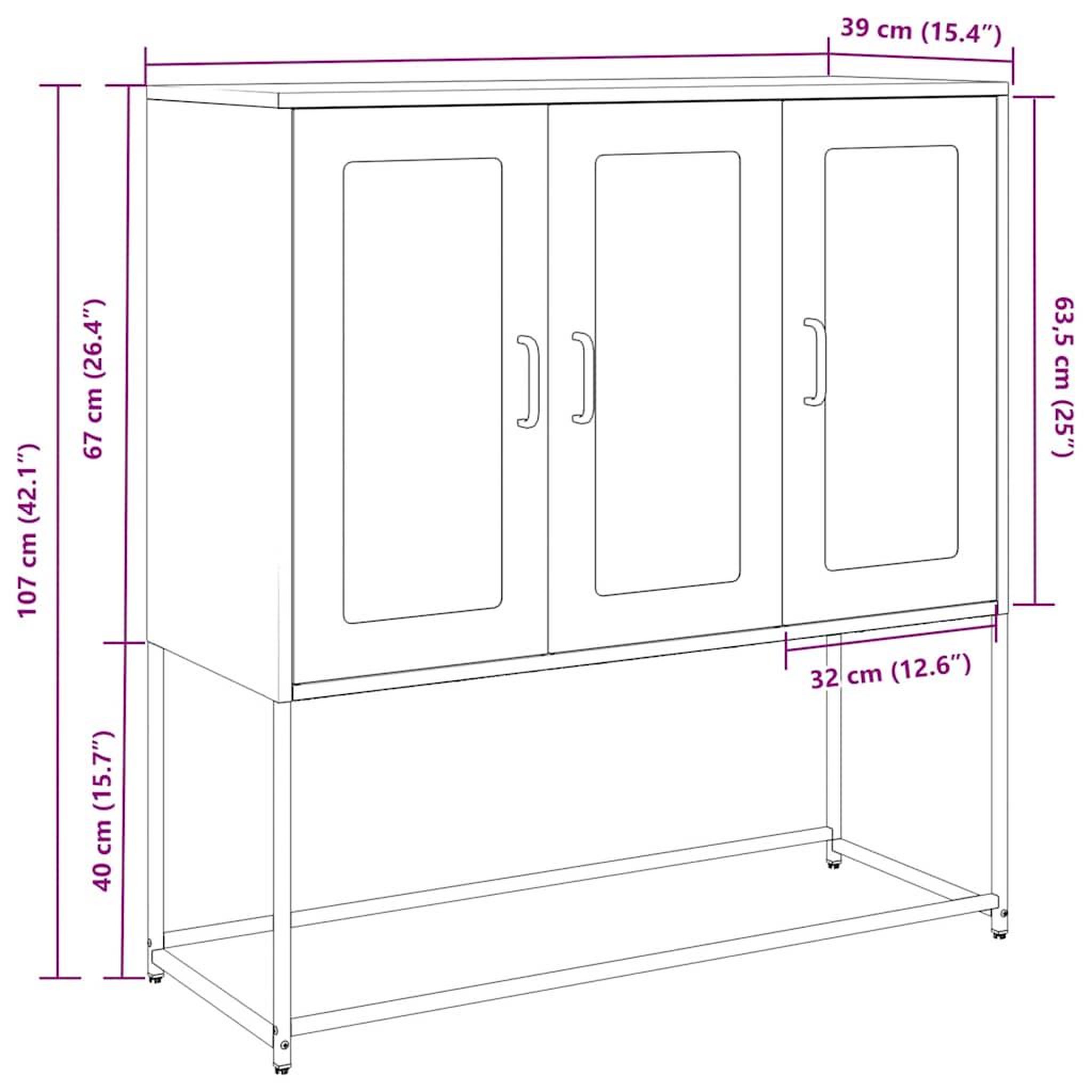 Voir la diapositive 6 : VIDAXL Buffet jaune moutarde 100,5x39x107 cm acier lamine a froid