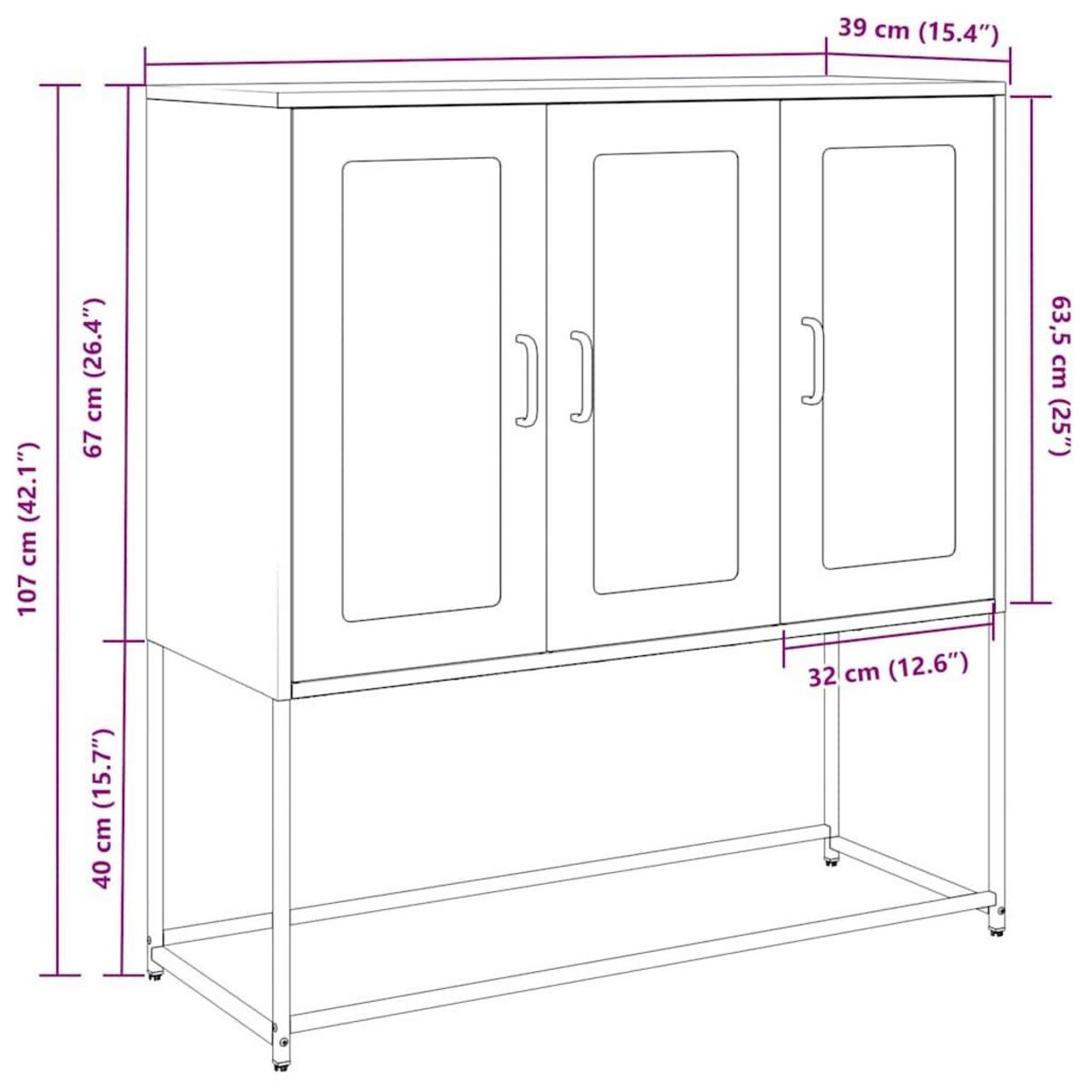 VIDAXL Buffet jaune moutarde 100,5x39x107 cm acier lamine a froid