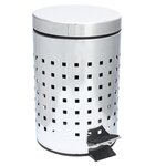 FIVE Poubelle WC / Salle de bain Cube - Inox - 3L - Argent
