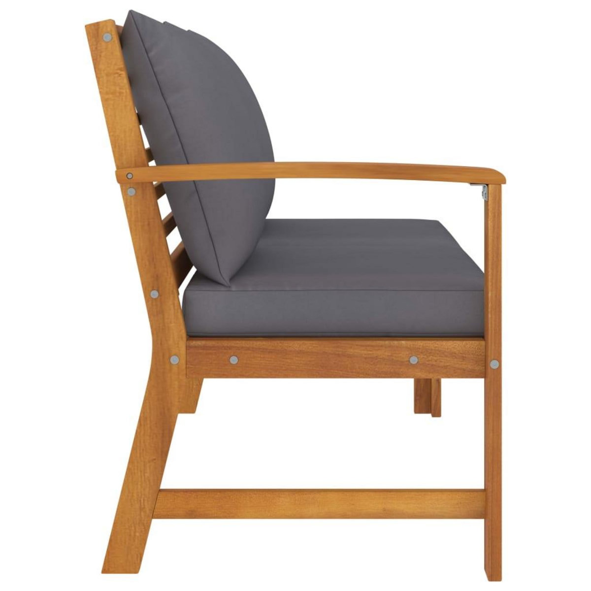 VIDAXL Banc de jardin 114,5 cm avec coussin gris fonce Bois d'acacia