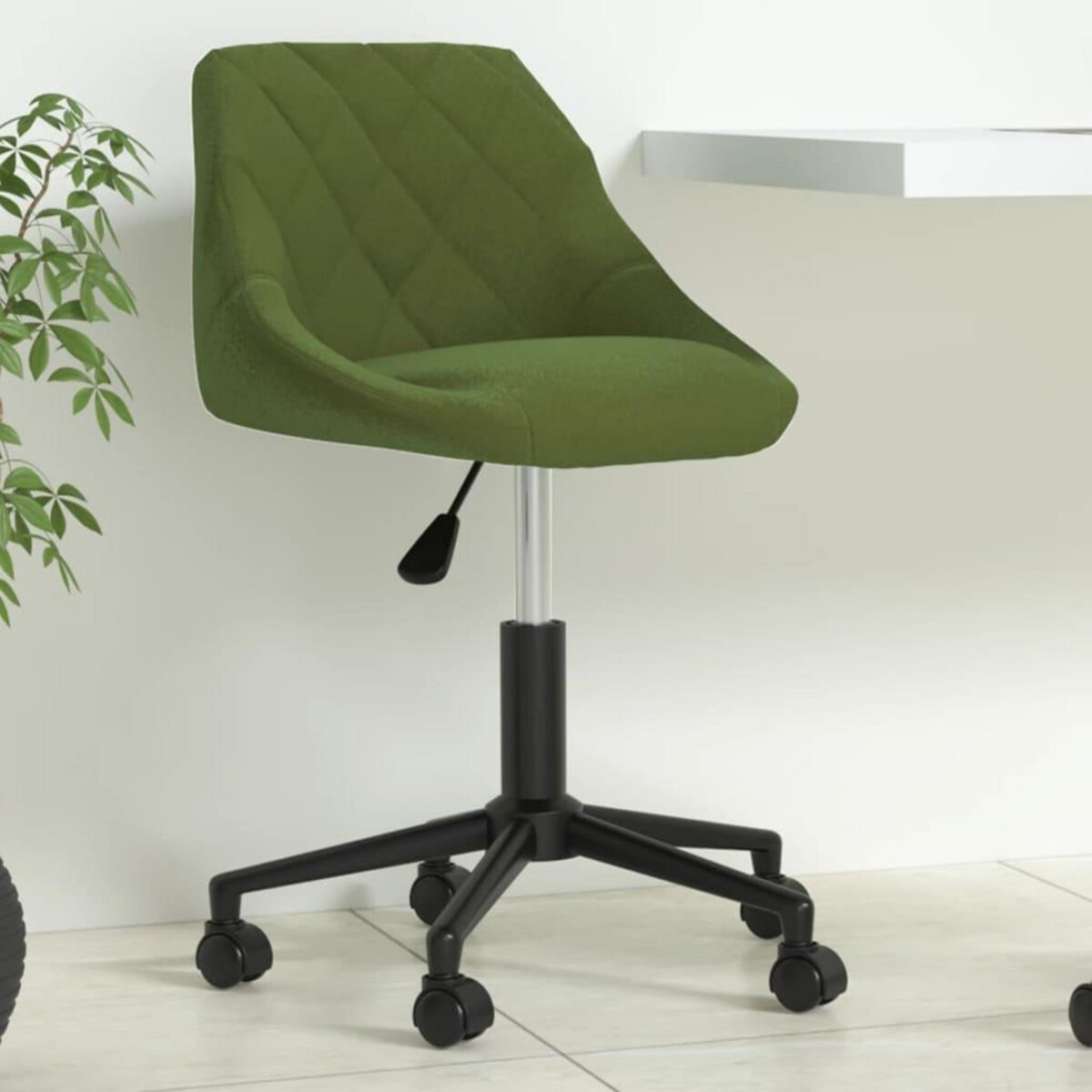 VIDAXL Chaise pivotante de bureau Vert clair Velours