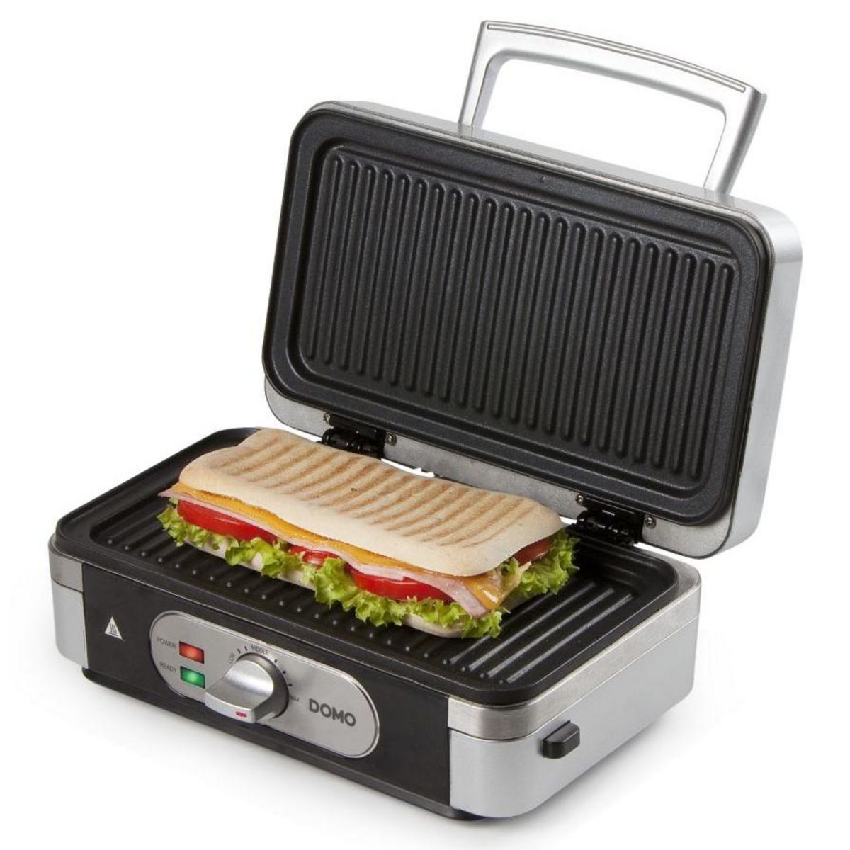 Domo Croque-gaufre-grill 3en1 1000w argent/noir - do9136c