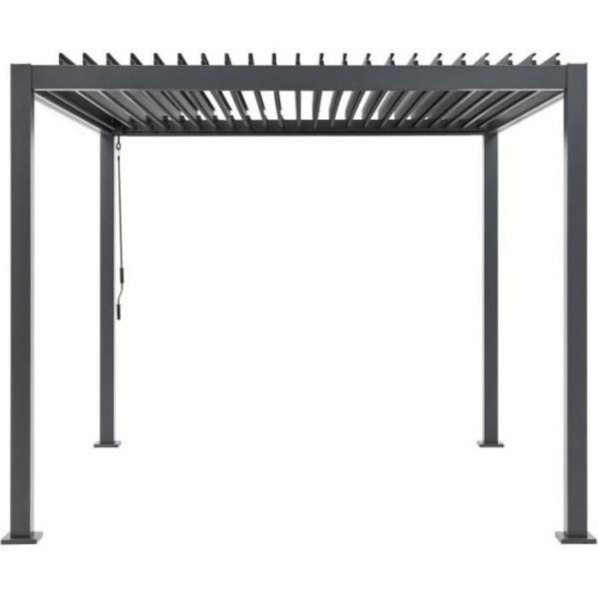 MARKET24 Pergola bioclimatique GAYA - Structure en aluminium et en acier - 290x290xH240 cm - Gris