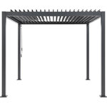 MARKET24 Pergola bioclimatique GAYA - Structure en aluminium et en acier - 290x290xH240 cm - Gris