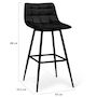 Voir la diapositive 5 : ID MARKET Lot de 4 tabourets de bar MADY en velours noir