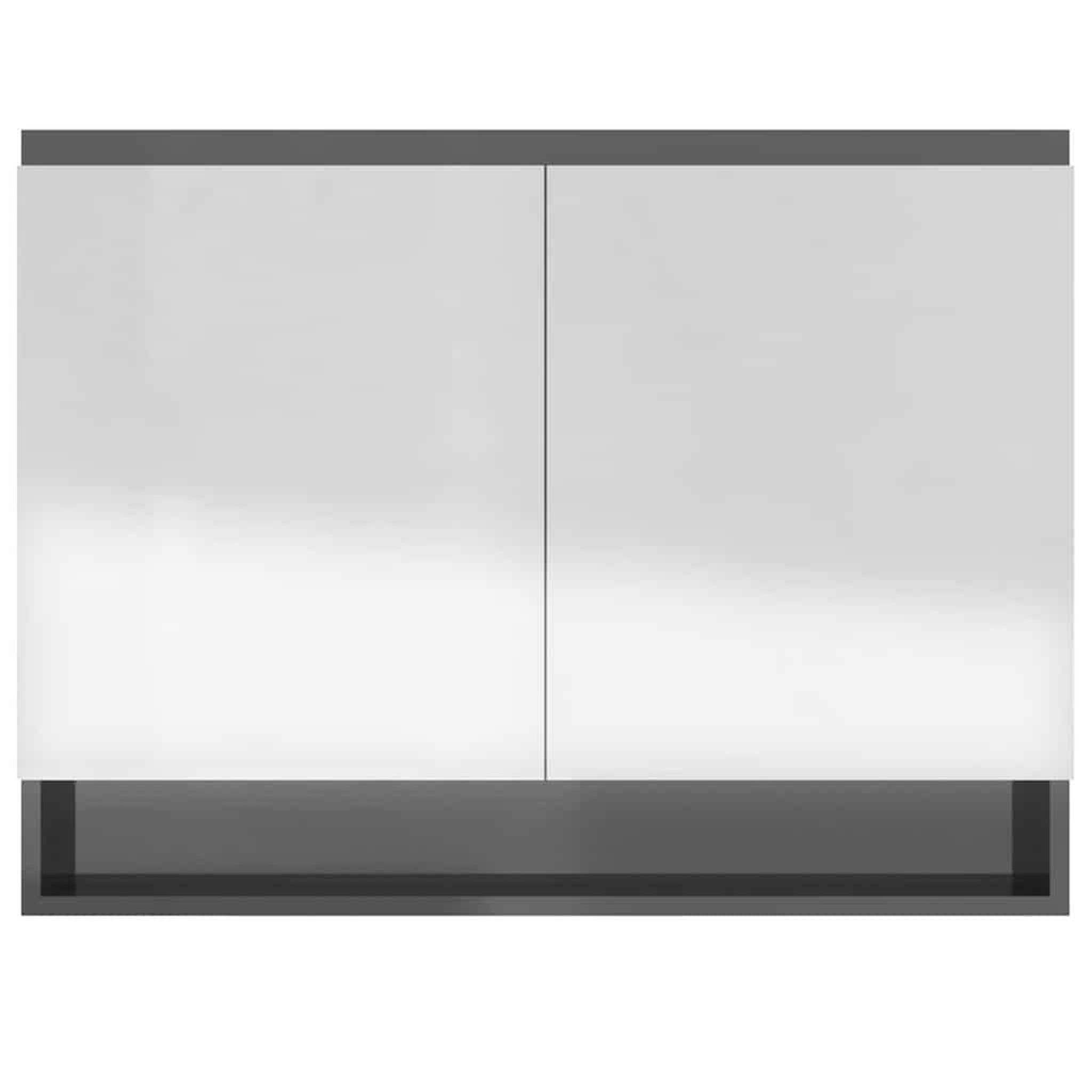 Voir la diapositive 5 : VIDAXL Armoire a miroir de salle de bain 80x15x60 cm mdf gris brillant
