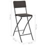 Voir la diapositive 6 : VIDAXL Chaise de bar pliable lot de 2 PEHD et acier Aspect de rotin