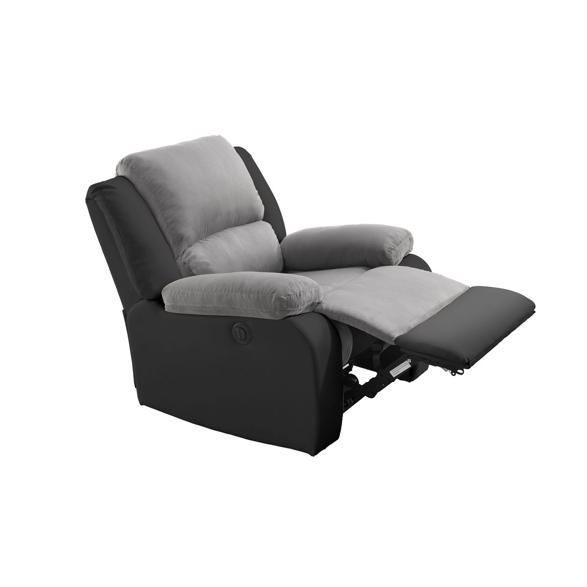 Fauteuil relax électrique tissu pu  et microfibre coloris gris/noir  HELENA