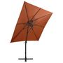 Voir la diapositive 4 : VIDAXL Parasol de jardin en porte-a-faux avec mat et lumieres LED