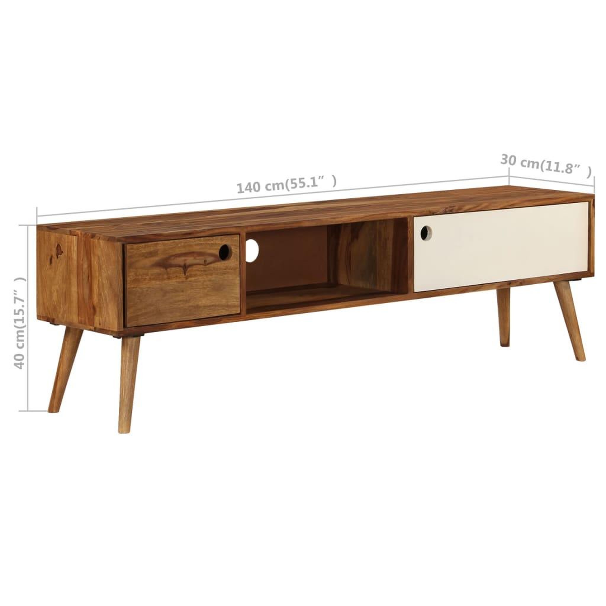 Voir la diapositive 6 : VIDAXL Meuble TV 140x30x40 cm bois massif