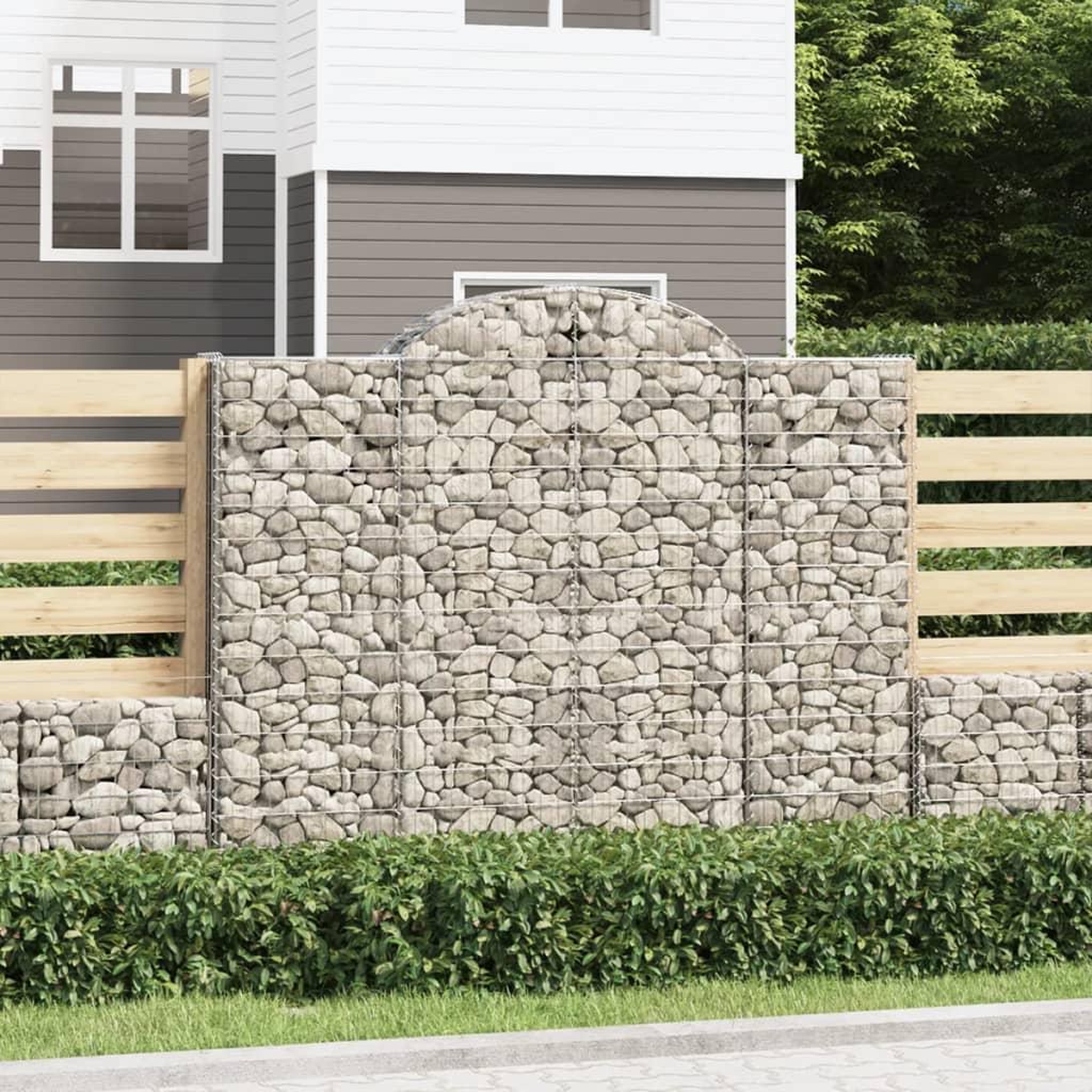 VIDAXL Paniers a gabions arques 30 pcs 200x50x160/180 cm Fer galvanise